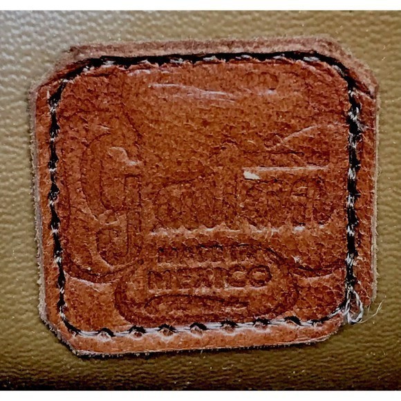 Vintage 60s Gaitan Artisan Hand Tooled Carved Leather Double Handle Purse Mexico - Picture 12 of 12